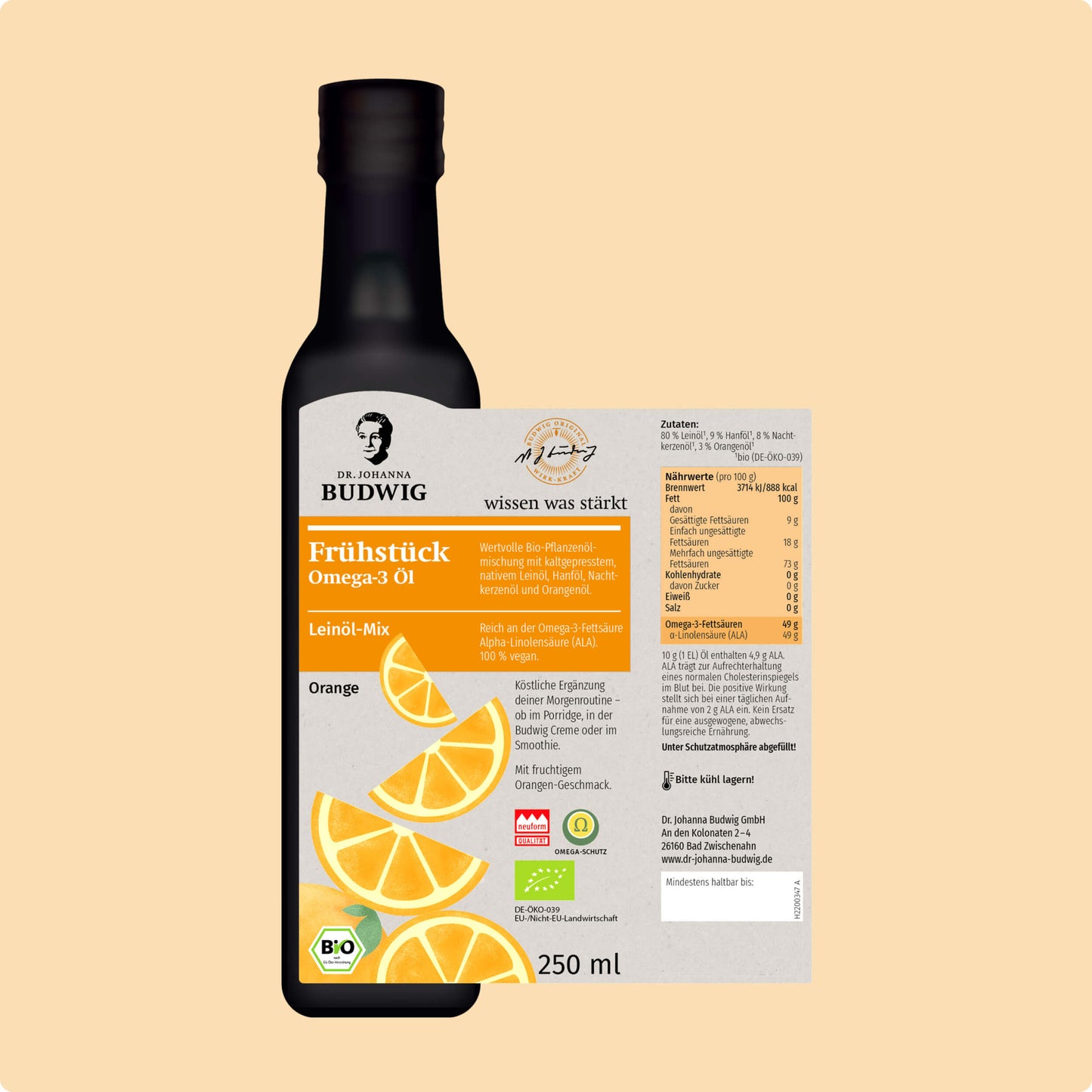 Omega-3 Frühstücksöl Orange