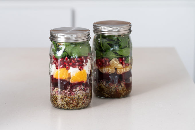 Quinoa-Schichtsalat mit Roter Bete und Orange