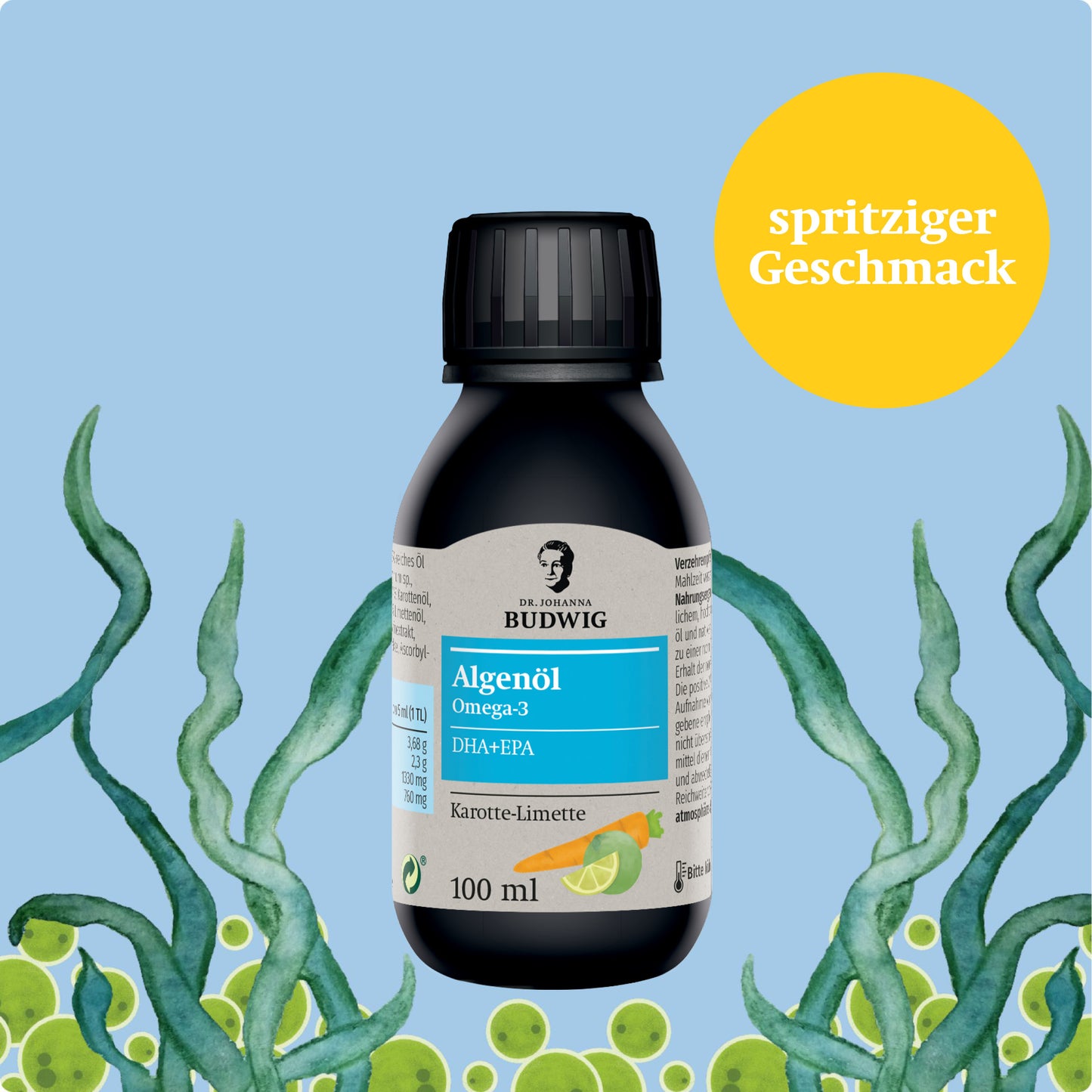 Omega-3 Algenöl Karotte-Limette