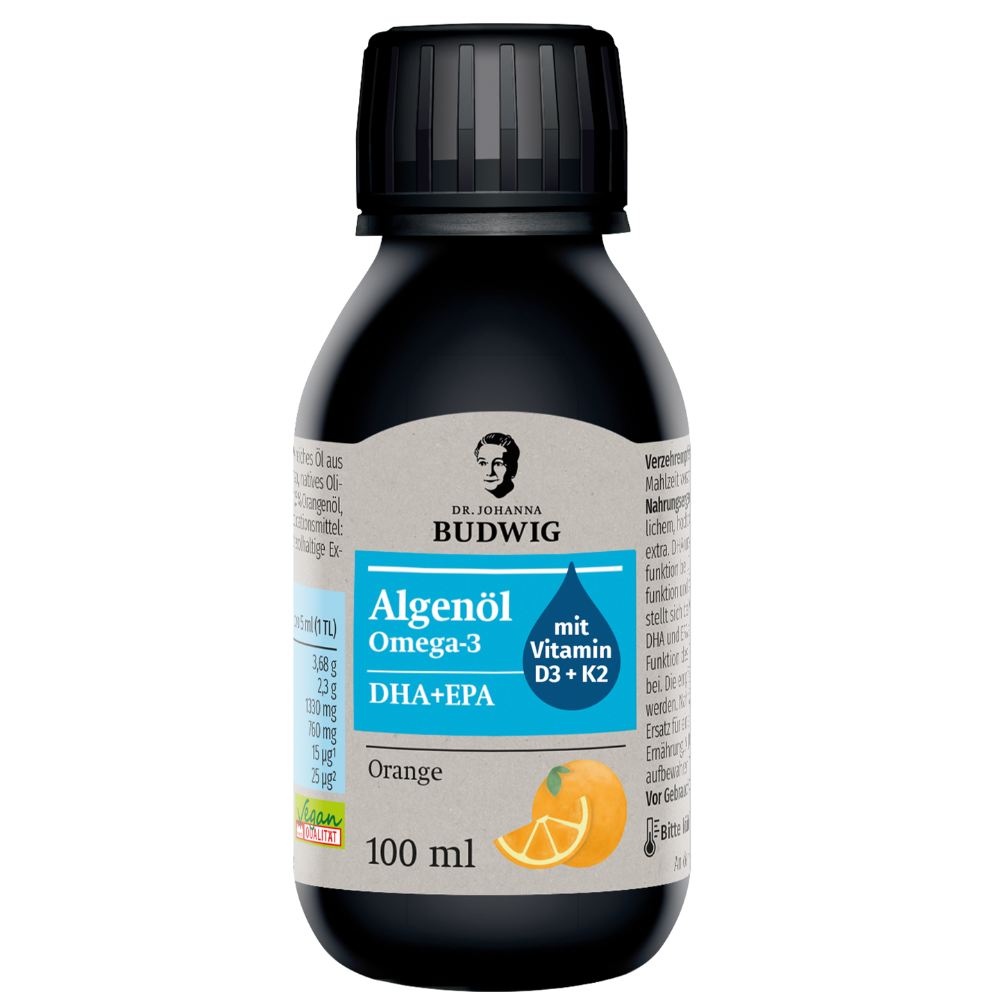 Omega-3 Algenöl Orange mit Vitamin D3 & K2