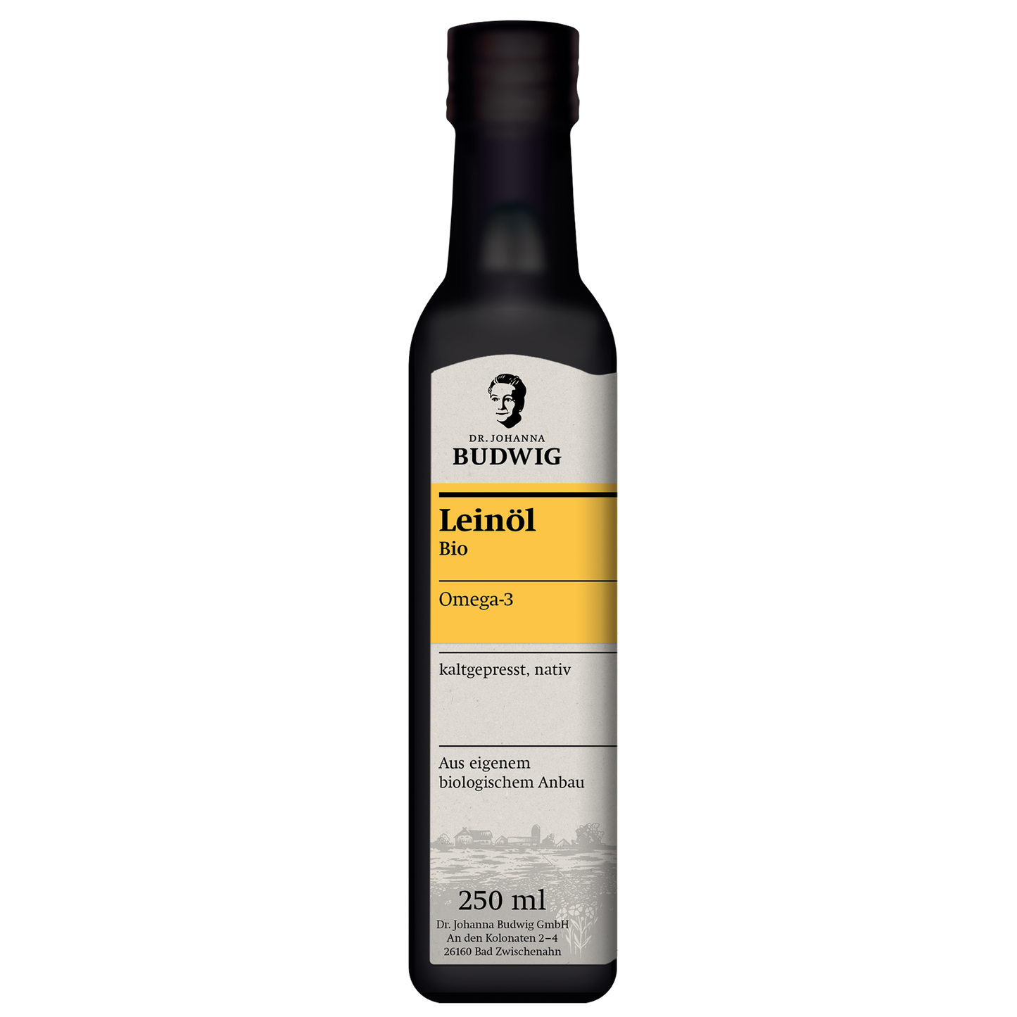 Leinöl in einer 250 ml Flasche
