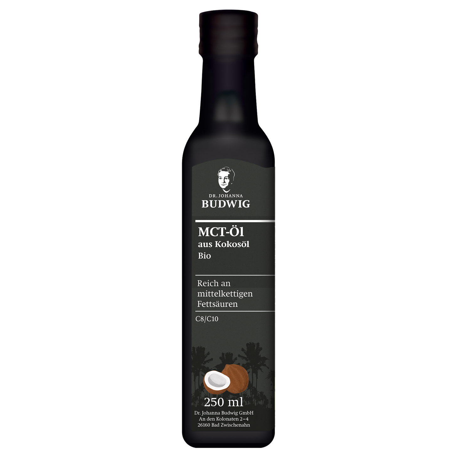 MCT-Öl in einer 250 ml Flasche.